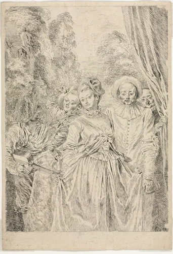 The Clothes are Italian by Jean-Antoine Watteau, print, 1715-1716