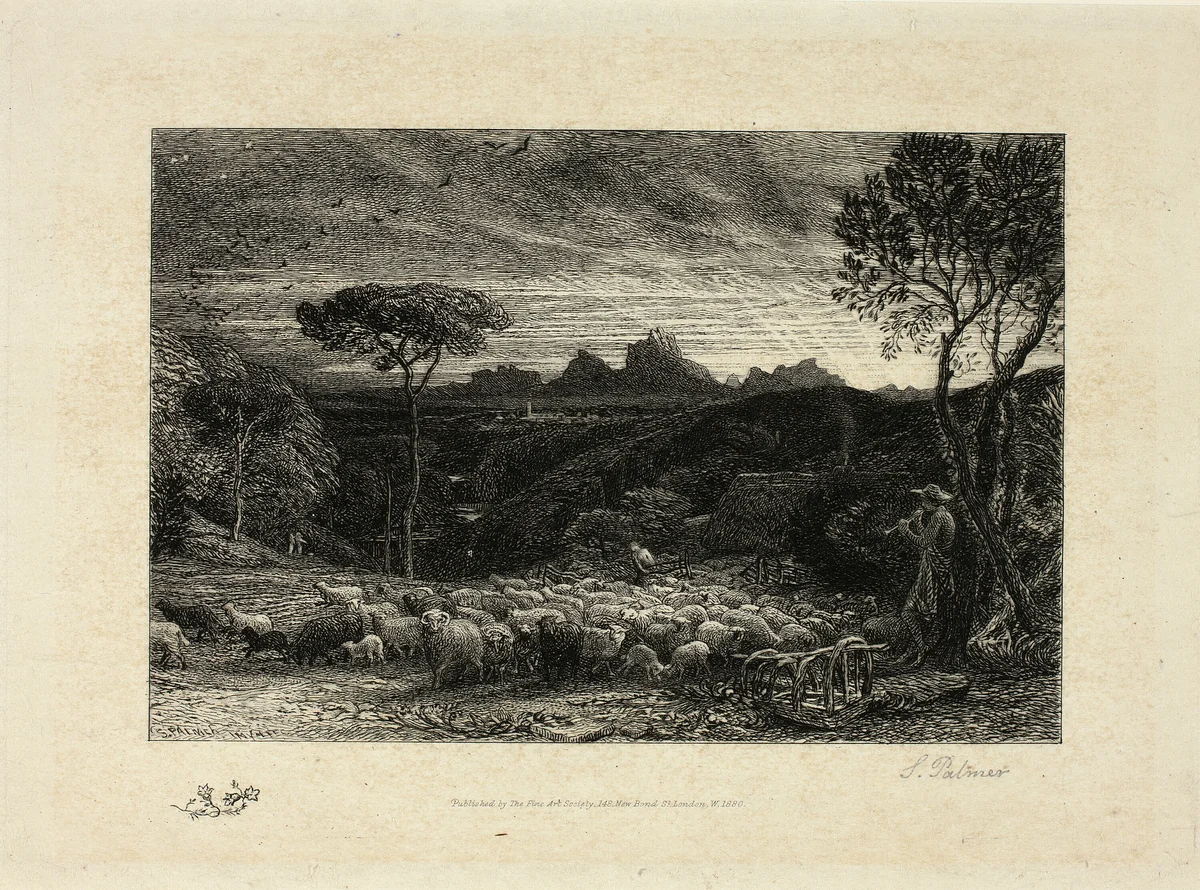 Opening the Fold by Samuel Palmer, print, 1825-1881