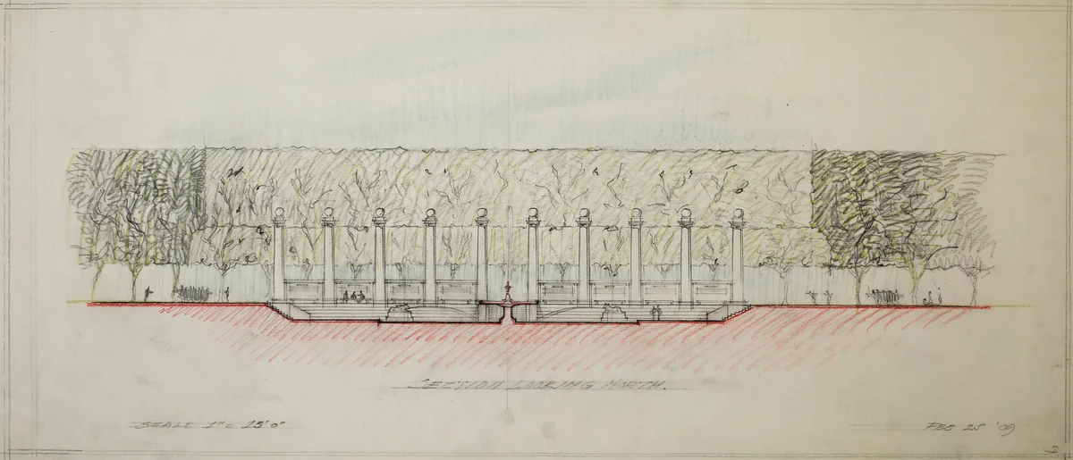 Potomac Round Point, Washington D.C., Section Sketch by D. H. Burnham & Co., drawing, 1909