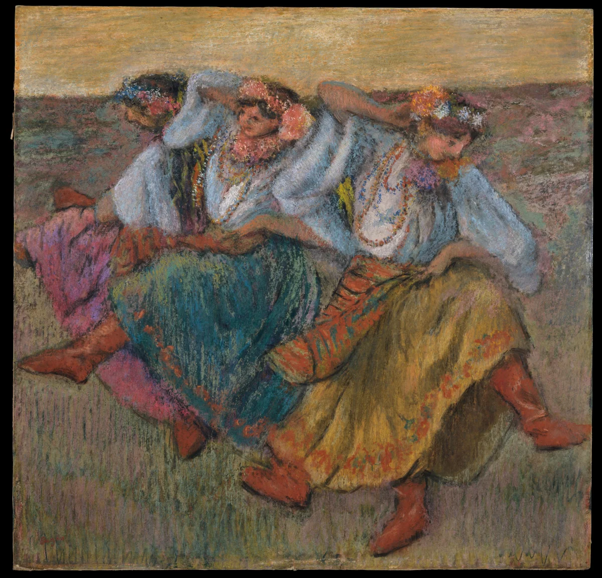 Dancers in Ukrainian Dress by Edgar Degas, drawing, 1899