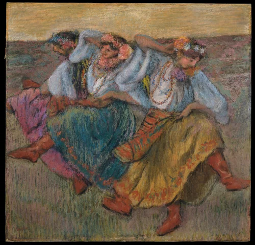 Dancers in Ukrainian Dress by Edgar Degas, drawing, 1899