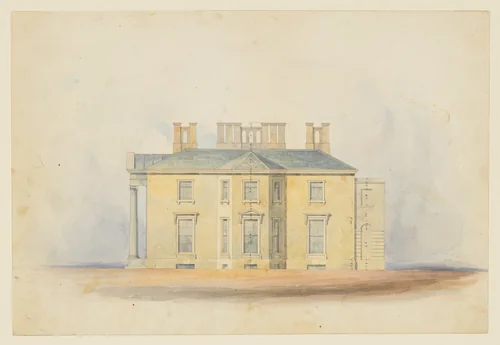 Design for a Classical Country House, Side Elevation by anonymous, drawing, 1800-1830