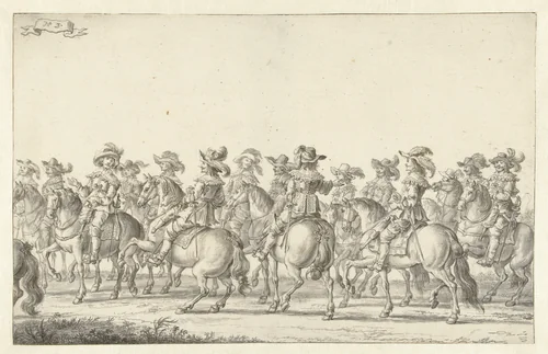 De intocht van Maria de' Medici te Amsterdam in 1638 (plaat 3) by Jan Martszen de Jonge, drawing, 1638-1639