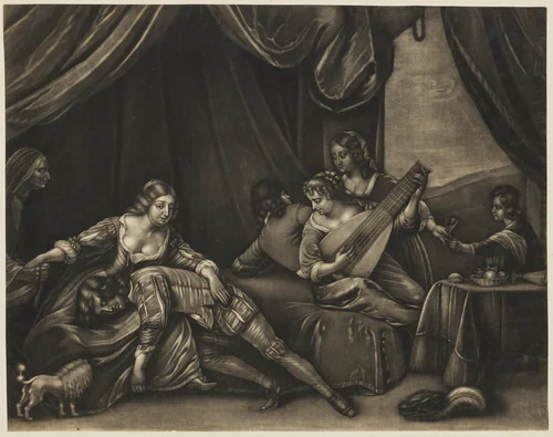 Brothel Scene by Wallerant Vaillant, print, 1640-1677