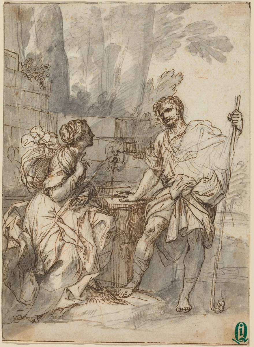 Pastoral Scene by Italian 18th Century, drawing, 1700-1800