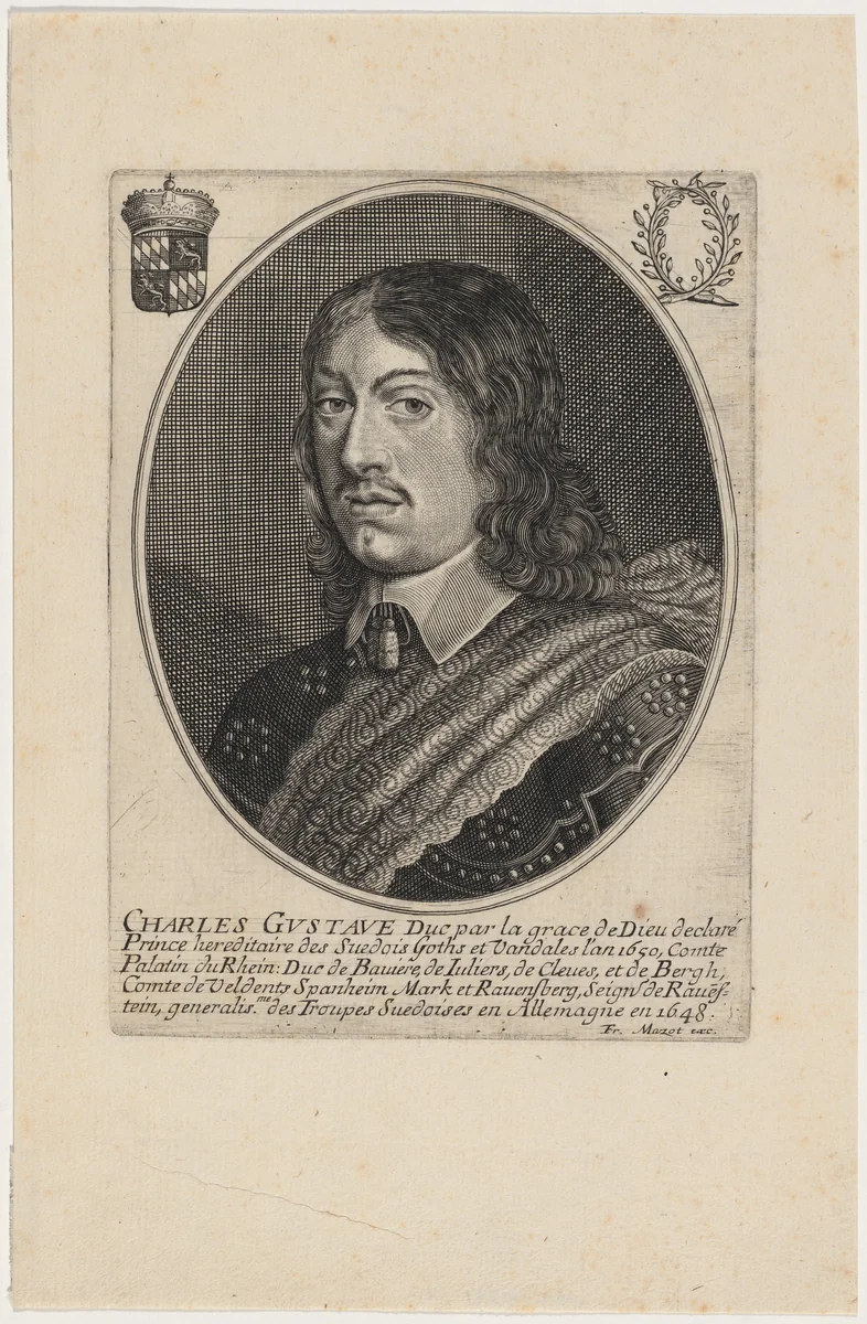 Charles X, King of Sweden by François Mazot, print, 1580-1699