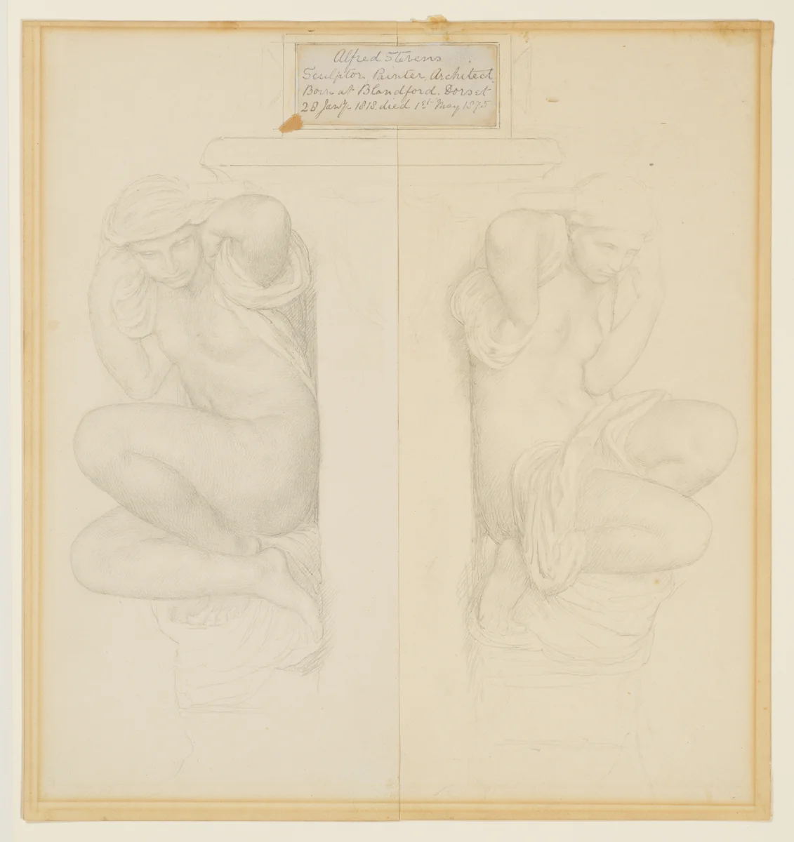 Design for a Memorial to Alfred Stevens (1817–1875) by Alphonse Legros, drawing, 1875-1911