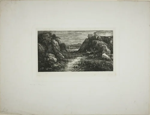 The Distant City by Rodolphe Bresdin, print, 1868