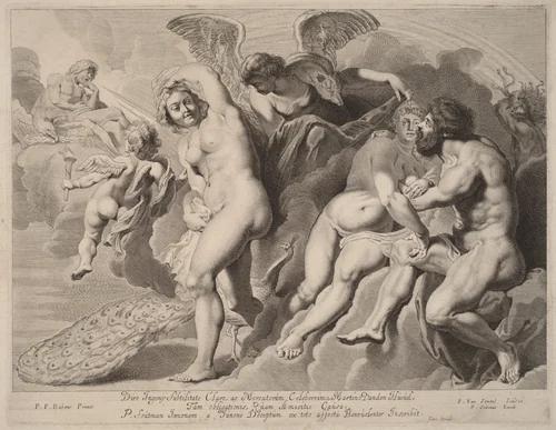 Ixion Deceived by Juno by Pieter van Sompel, print, 1600-1699