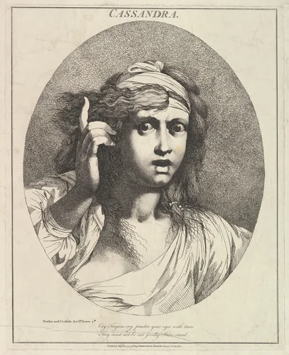 Cassandra, from "Twelve Characters from Shakespeare" by John Hamilton Mortimer, print, 1776