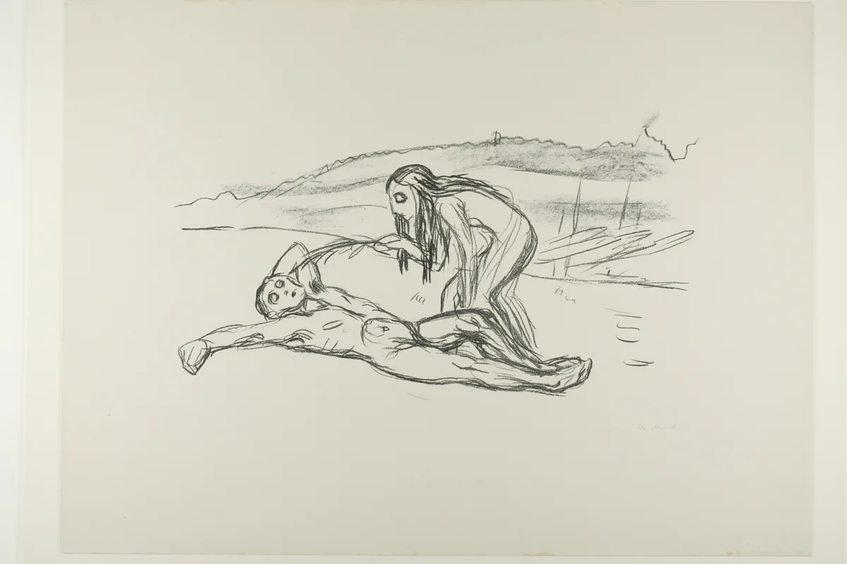 Alpha and Omega by Edvard Munch, print, 1908-1909