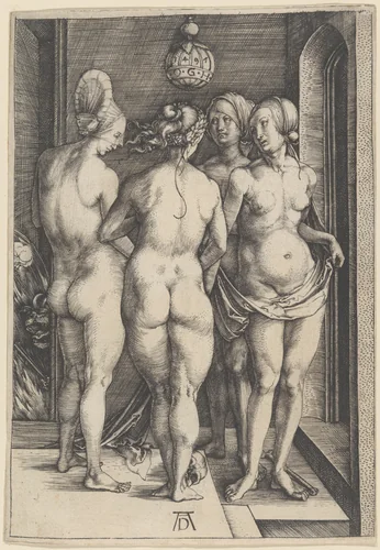 Four Naked Women by Albrecht Dürer, print, 1497