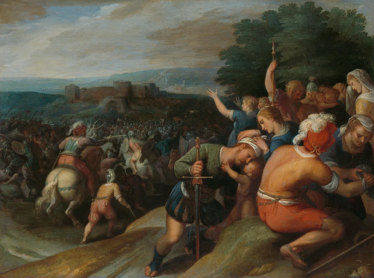 The Batavians Surround the Romans at Vetera by Otto van Veen, painting, 1600-1613