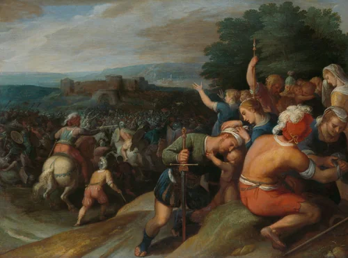 The Batavians Surround the Romans at Vetera by Otto van Veen, painting, 1600-1613