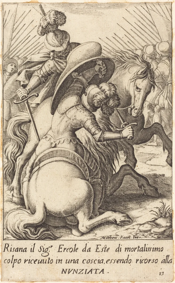 Hercule d'Este by Jacques Callot; Matteo Rosselli, print, 1619