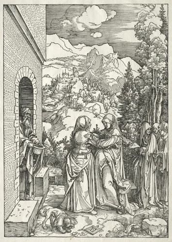 Life of the Virgin: The Visitation by Albrecht Dürer, print, 1504-1505