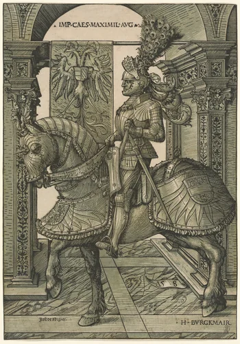 Emperor Maximilian I by Hans Burgkmair; Jost de Negker, print, 1508-1518