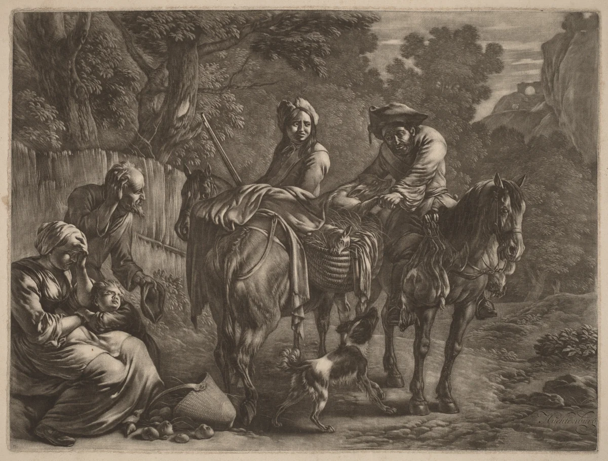 Robbers on Horseback by Jan van Huchtenburgh, print, 1647-1733