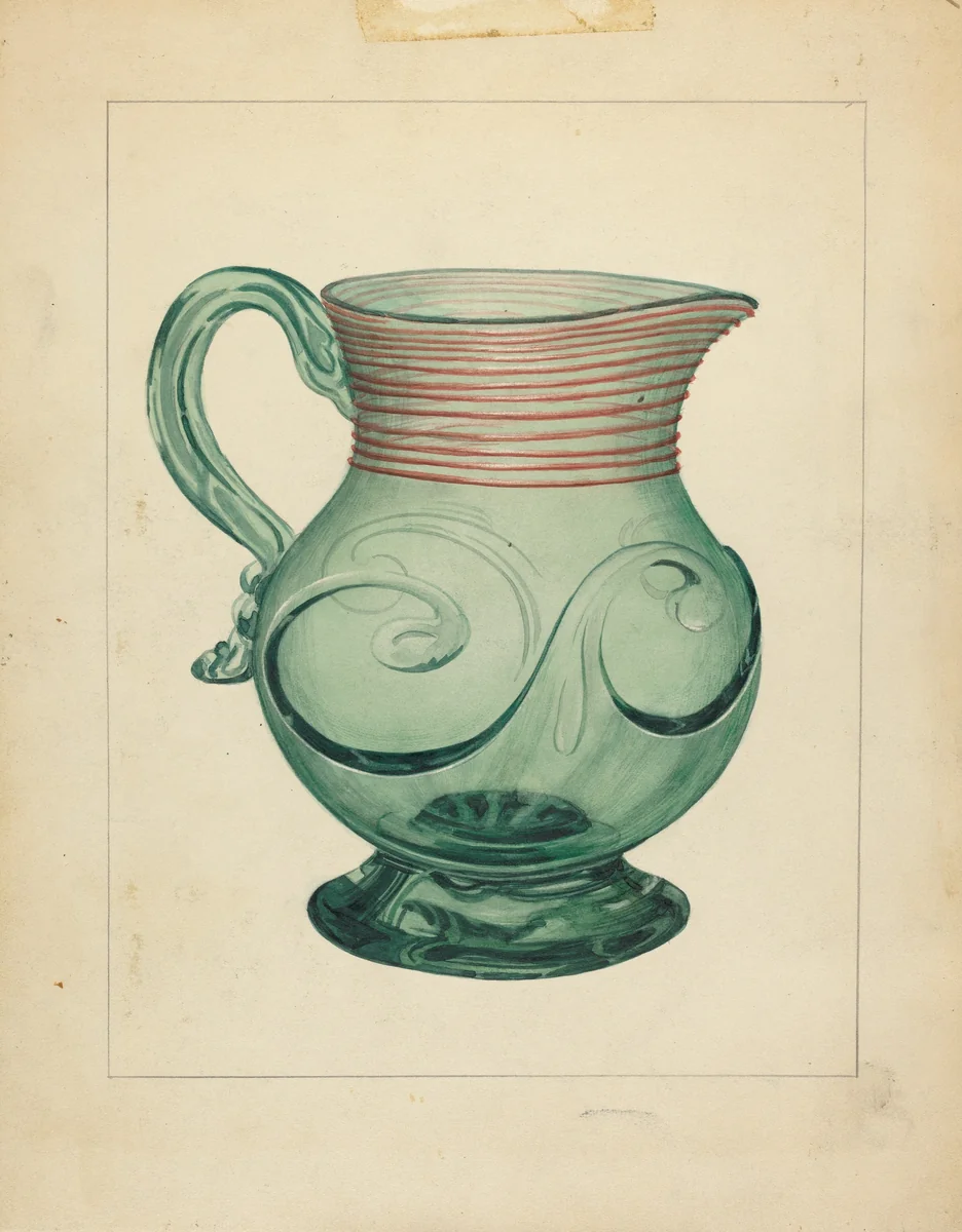 Pitcher by John Fisk, index of american design, 1935-1942