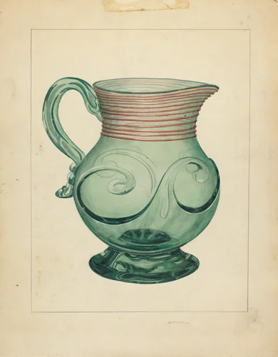 Pitcher by John Fisk, index of american design, 1935-1942