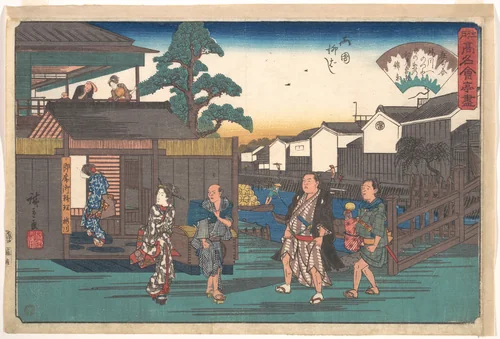 The Umegawa at Ryogoku Yanagibashi by Utagawa Hiroshige (歌川広重), print, 1825-1852