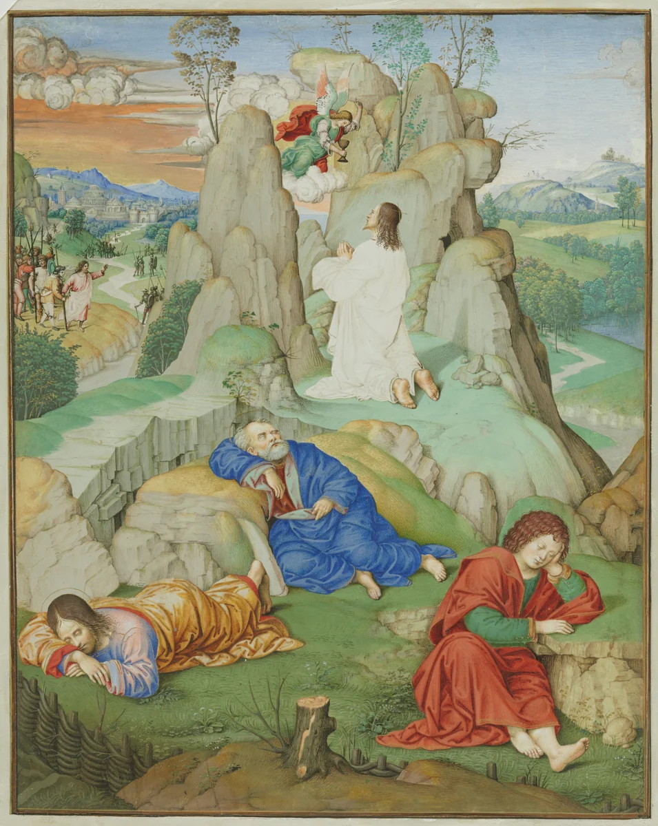Full Page Miniature: The Agony in the Garden by Timoteo Viti, manuscript, 1490-1500