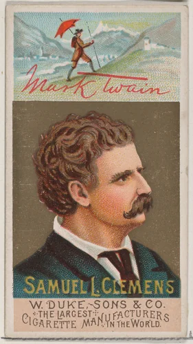 Mark Twain - Samuel L. Clemens, from the series Great Americans (N76) for Duke brand cigarettes by W. Duke, Sons & Co., print, 1888