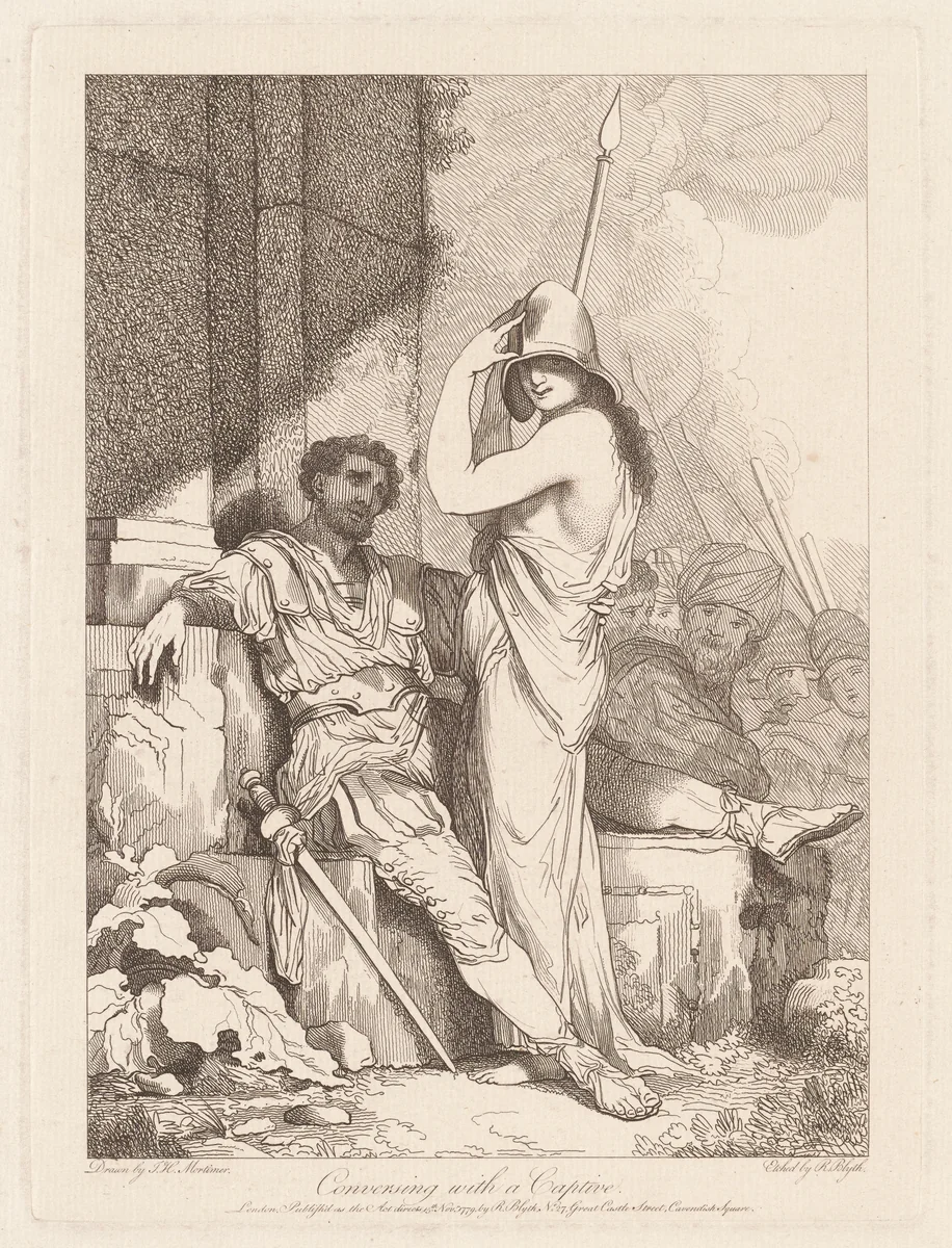 Conversing with a Captive by Robert Blyth
John Hamilton Mortimer, print, 1779