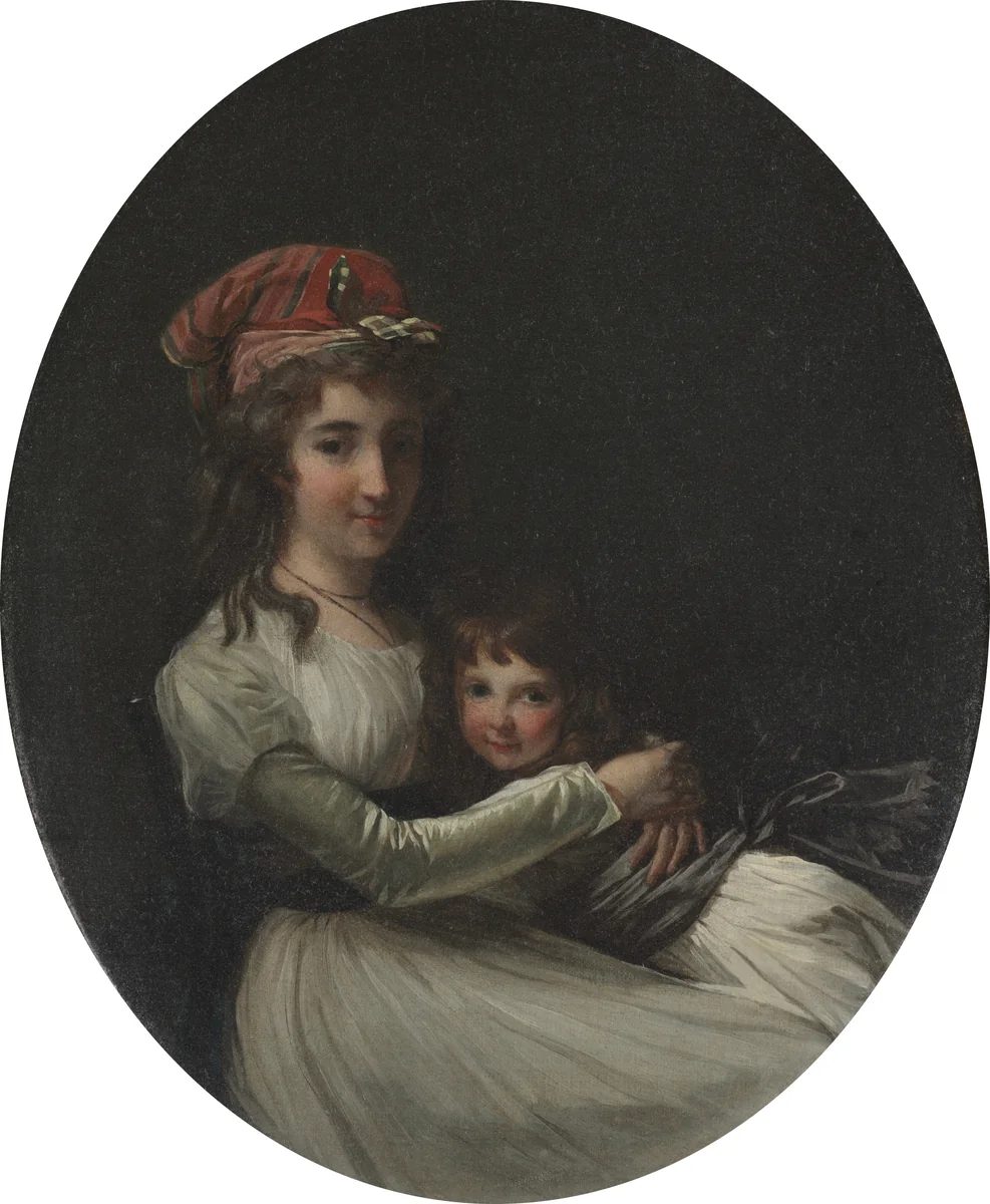 Portrait of a Mother and Daughter by Henri-Pierre Danloux, painting, 1792-1794