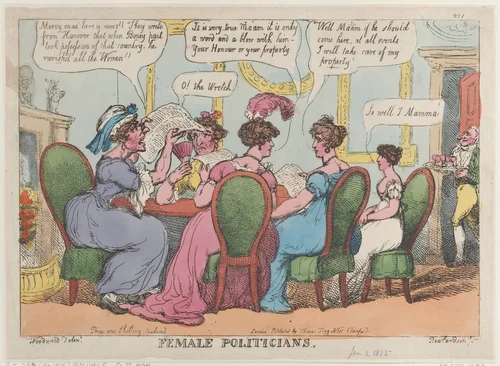 Female Politicians by Thomas Rowlandson, print, 1808