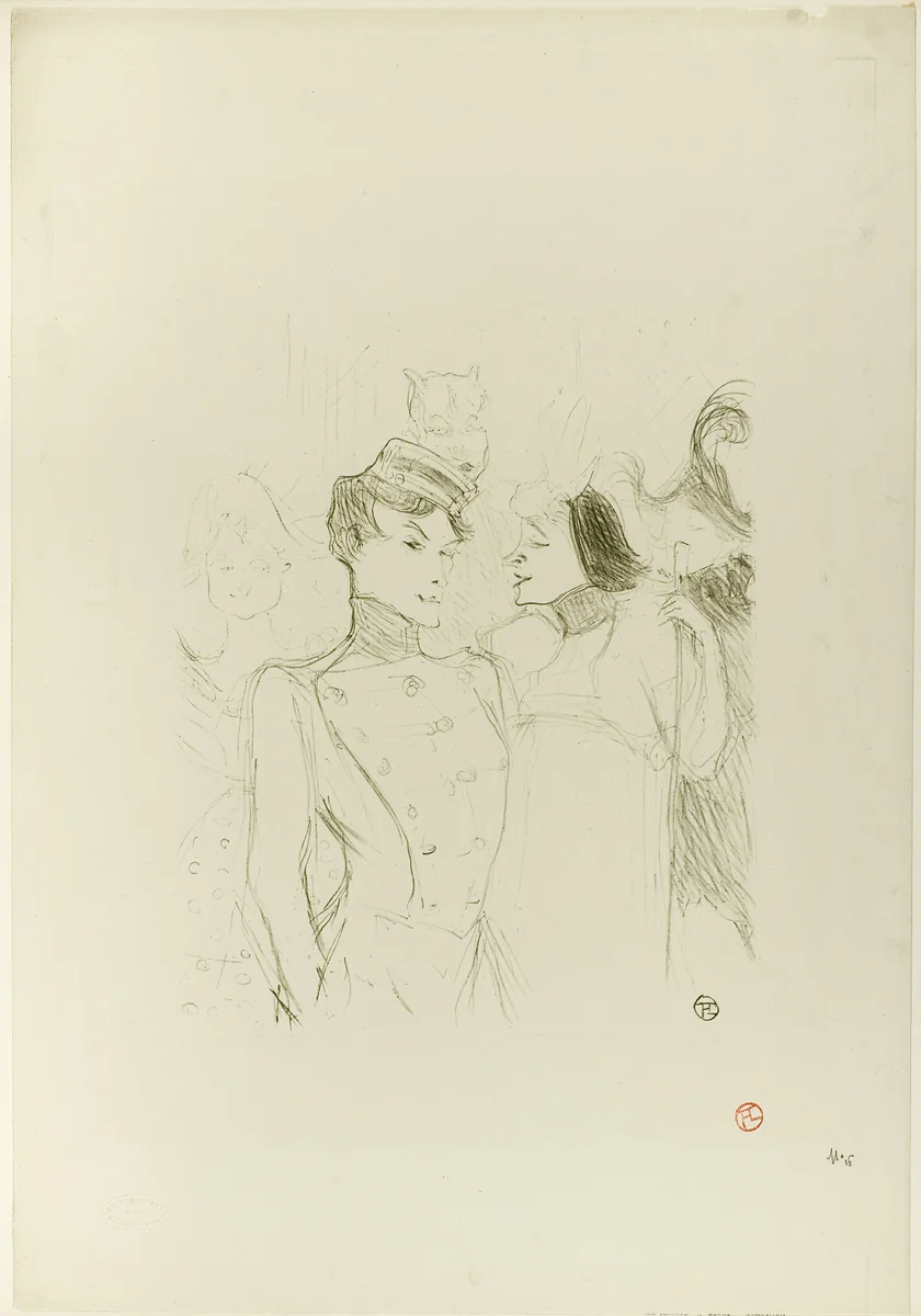 Lender and Lavallière in a Revue at the Variétés by Henri de Toulouse-Lautrec, print, 1895