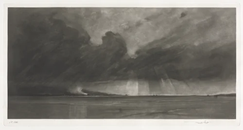 Cloud March over the Sands of Dee by Frank Short, print, 1929