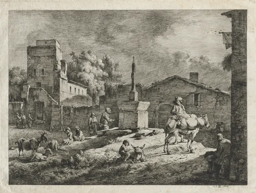 View of Saint-Andeol by Jean Jacques de Boissieu, print, 1774