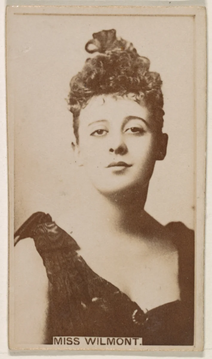 Miss Wilmont, from the Actresses series (N245) issued by Kinney Brothers to promote Sweet Caporal Cigarettes by Kinney Brothers Tobacco Company, photograph, 1890