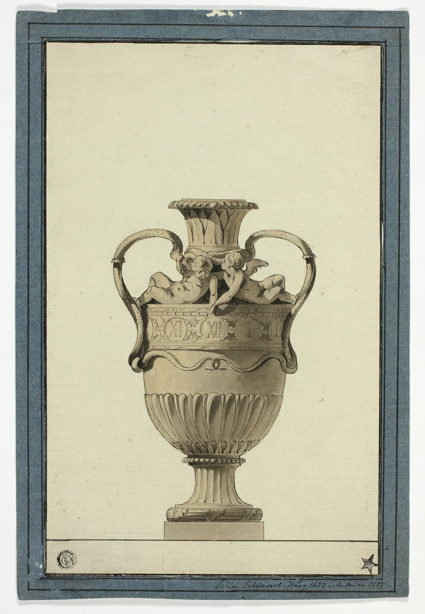 Design for a Clock by Simon Schijnvoet, drawing, 1673-1727