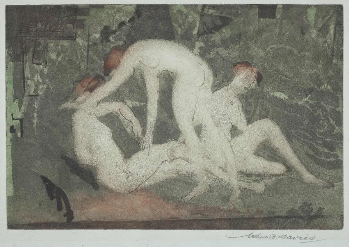 Against Green by Arthur B. Davies; Frank A. Nankivell, print, 1918