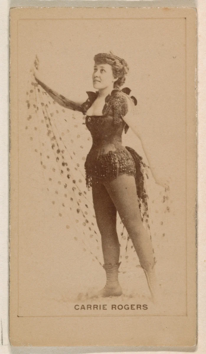 Carrie Rogers, from the Actresses series (N245) issued by Kinney Brothers to promote Sweet Caporal Cigarettes by Kinney Brothers Tobacco Company, photograph, 1890