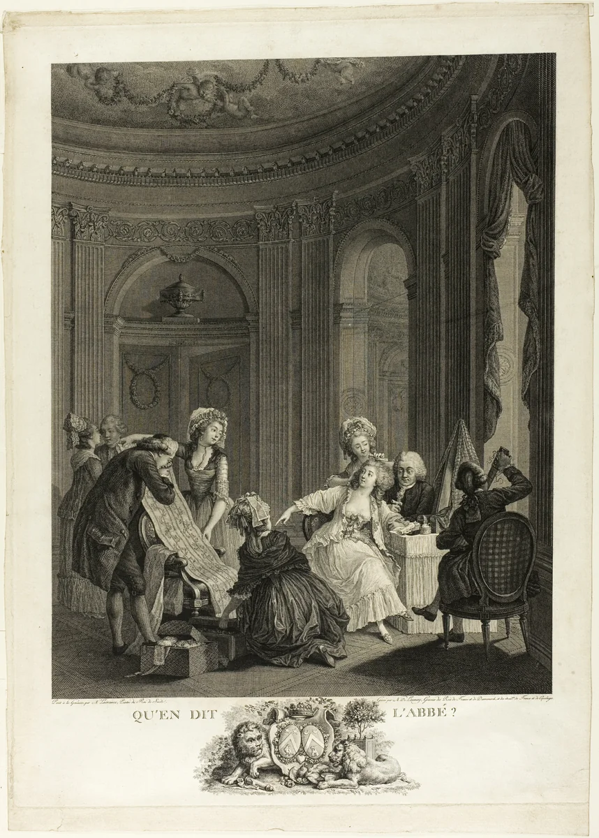 What Does the Abbot Say About It by Nicolas Delaunay, print, 1759-1792