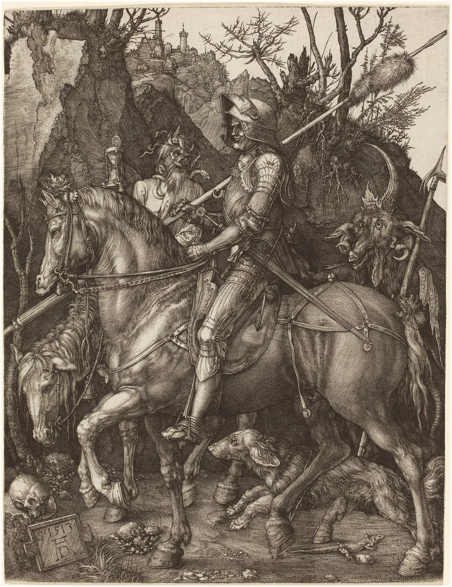 Knight, Death and Devil by Albrecht Dürer, print, 1513