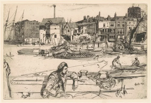 Black Lion Wharf by James McNeill Whistler, print, 1859