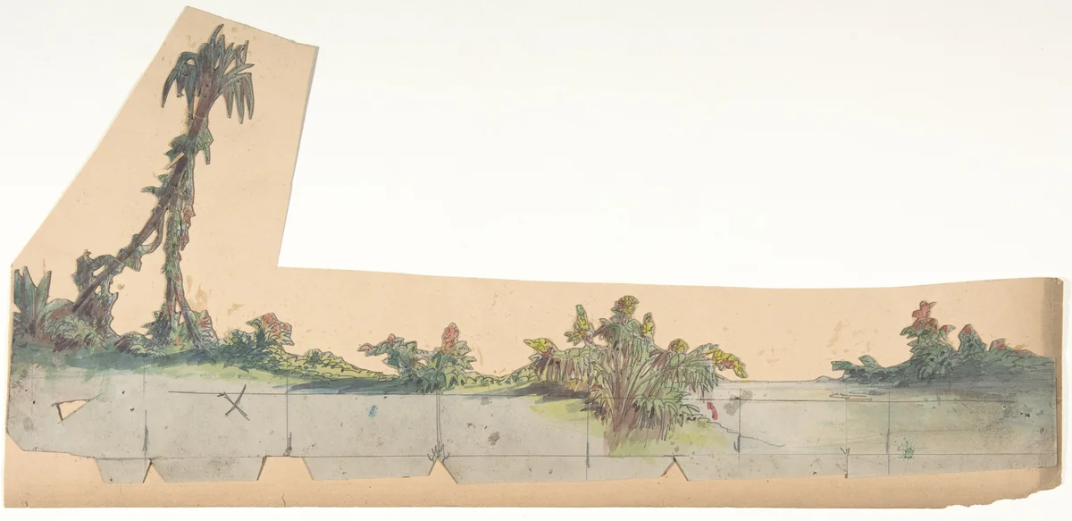 Design for a Stage Set at the Opéra, Paris by Eugène Cicéri, drawing, 1828-1890