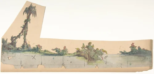 Design for a Stage Set at the Opéra, Paris by Eugène Cicéri, drawing, 1828-1890