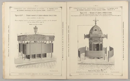Urinoirs : publics et privés, kiosques, sièges et cabinets communs by G. Larivière et Cie, artwork, 1901