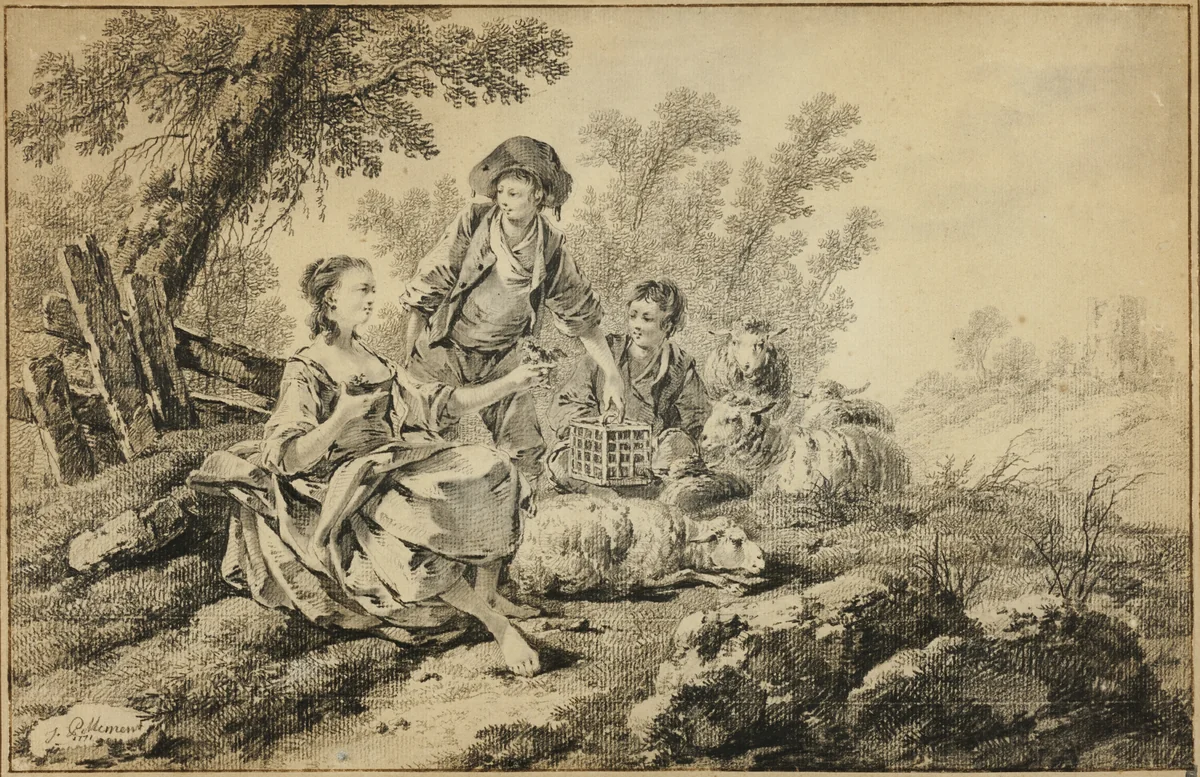 Pastoral Scene by Jean Baptiste Pillement, drawing, 1771-1808