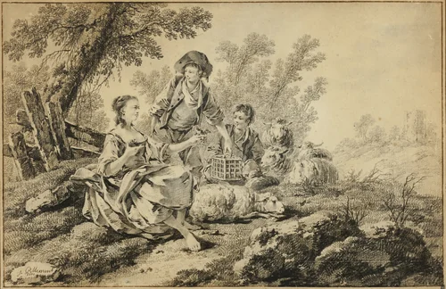 Pastoral Scene by Jean Baptiste Pillement, drawing, 1771-1808