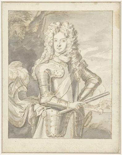 Portret van Arnold Joost van Keppel by anonymous, drawing, 1712-1713
