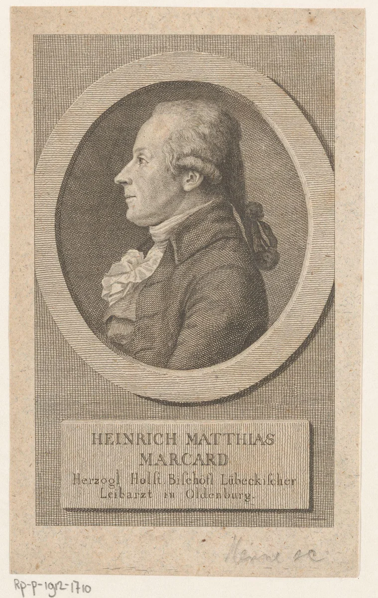 Portret van Hinrich Matthias Marcard by Eberhard Siegfried Henne, print, 1790