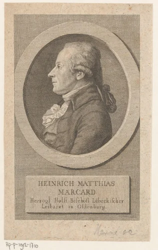 Portret van Hinrich Matthias Marcard by Eberhard Siegfried Henne, print, 1790