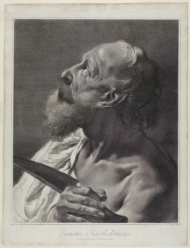Saint Bartholomew, from The Holy Family and the Twelve Apostles by Giovanni Marco Pitteri, print, 1742