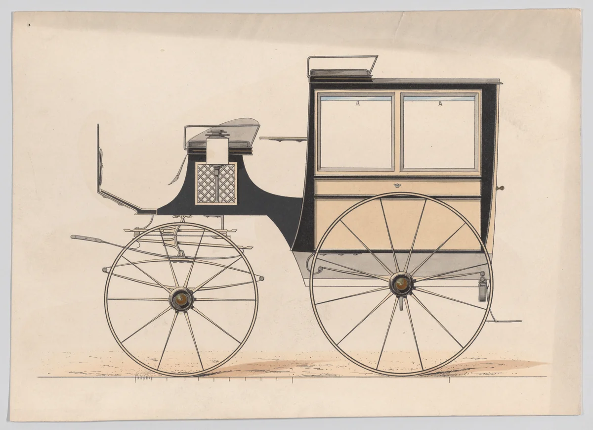 Design for Open Bus or Private Omnibus by anonymous, print, 1875-1885